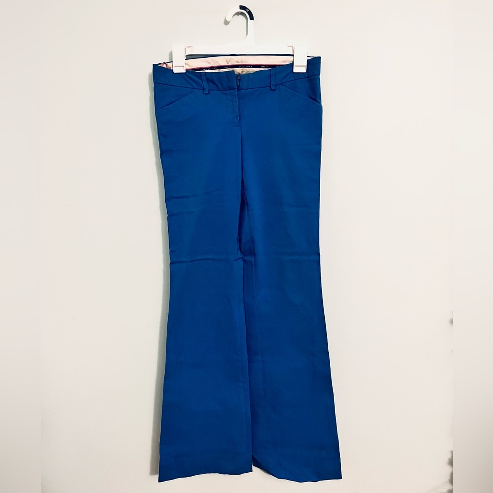Slim, sexy, blue pants perfect for the office and then a night out.